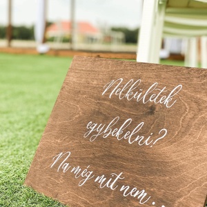 Esküvői tábla, fa tábla, nélkületek elindulni - Meska.hu