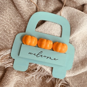 Őszi autós akasztós ajtódísz - Meska.hu