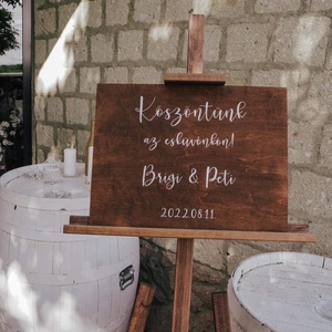 Kalligrafikus esküvői fatábla - Meska.hu
