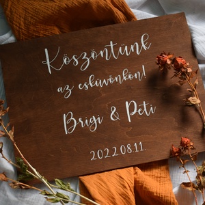 Esküvői köszöntő tábla, Esküvő, Dekoráció, Tábla & Jelzés, Famegmunkálás, MESKA