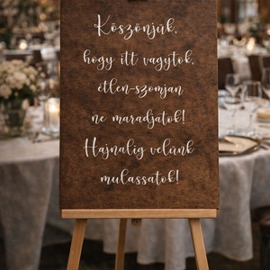 Esküvői vendégváró tábla � Köszönjük, hogy itt vagytok � rusztikus dekor, fa tábla, köszöntő tábla, Esküvő, Dekoráció, Tábla & Jelzés, , MESKA
