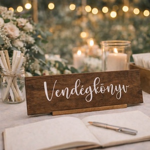 Esküvői vendégkönyv tábla �  � rusztikus fa dekor, Esküvő, Dekoráció, Tábla & Jelzés, , MESKA