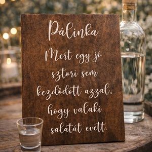 Esküvői pálinka tábla � humoros esküvői dekor � rusztikus fa tábla - Meska.hu