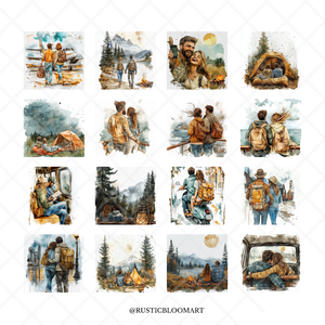 Akvarell illusztráció csomag, 40 db PNG + PDF, scrapbookinghoz és kreatív projektekhez - művészet - grafika & illusztráció - digitális - Meska.hu