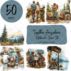Akvarell illusztráció csomag, 50 db PNG + PDF, scrapbookinghoz és kreatív projektekhez - művészet - grafika & illusztráció - digitális - Meska.hu