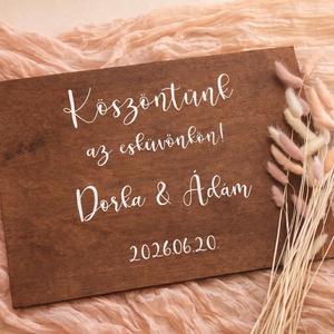 Esküvői köszöntő tábla, fa tábla, fa dekor, welcome tábla - Meska.hu