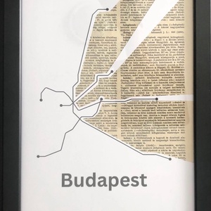 Budapest, metro, metró, vintage, könyv, könyvlap - otthon & életmód - dekoráció - kép & falikép - poszter - Meska.hu