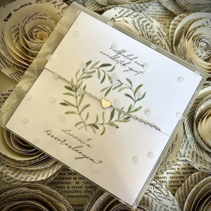 Tanú koszorúslány felkérő karkötő leveles szív TÖBBFÉLE - esküvő - meghívó & kártya - tanú felkérő - Meska.hu