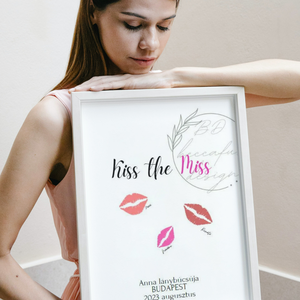 Lánybúcsú vendégkönyv puszi rúzs csók, Esküvő, Lánybúcsú, Fotó, grafika, rajz, illusztráció, MESKA