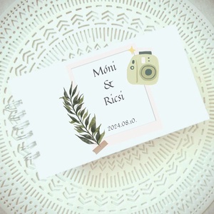 Polaroid Instax Esküvői vendégkönyv fotóalbum emlékkönyv esküvő egyedi felirattal - esküvő - emlék & ajándék - vendégkönyv - Meska.hu