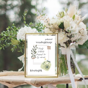 Polaroid Instax Esküvői vendégkönyv fotóalbum emlékkönyv esküvő egyedi felirattal - esküvő - emlék & ajándék - vendégkönyv - Meska.hu