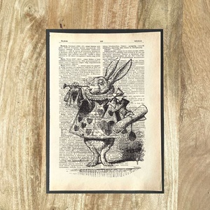 Alíz csodaországban, nyúl, nyuszi, vintage, kép, könyv, könyvlap, lexikon lapon, Otthon & Életmód, Dekoráció, Kép & Falikép, Poszter, Újrahasznosított alapanyagból készült termékek, Mindenmás, MESKA