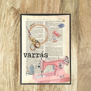 Varrás, kézműves, alkotó, vintage, kép, könyv, könyvlap, lexikon lapon, Otthon & Életmód, Dekoráció, Kép & Falikép, Poszter, Újrahasznosított alapanyagból készült termékek, Mindenmás, MESKA