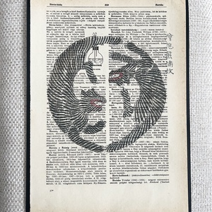 Tigris, tigrisek, tigrises, japán, kép, könyv, könyvlap, lexikon lapon - otthon & életmód - dekoráció - kép & falikép - poszter - Meska.hu