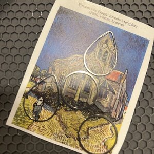 Könyv könyvlapos lógó fülbevaló Van Gogh - ékszer - fülbevaló - lógó fülbevaló - Meska.hu
