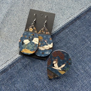 Japán darumadaras fülbevaló hozzá illő gyűrűvel - Meska.hu