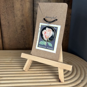 Régi vintage bélyeg nyaklánc virág virágos rózsa - Meska.hu