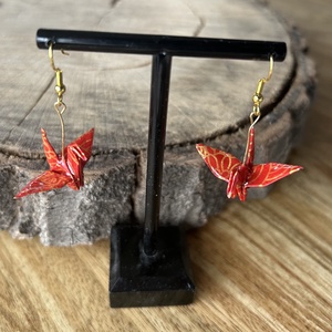 Japán darumadaras origami fülbevaló - ékszer - fülbevaló - csillár fülbevaló - Meska.hu