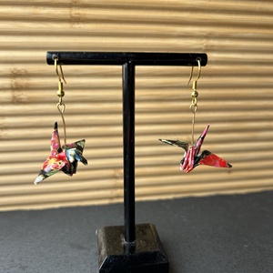 Japán darumadaras origami fülbevaló - Meska.hu