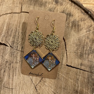 Régi vintage bélyeg fülbevaló ikon karácsony karácsonyi, Karácsony, Karácsonyi ruházat, Karácsonyi ruha kiegészítők, Papírművészet, Ékszerkészítés, MESKA