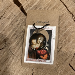 Régi vintage bélyeg nyaklánc festmény - Meska.hu