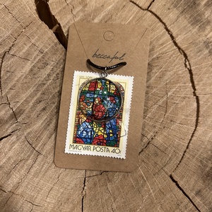 Régi vintage bélyeg nyaklánc festmény - Meska.hu