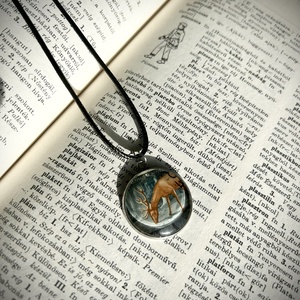 Bélsegből készült szarvasos nyaklánc, Ékszer, Nyaklánc, Medálos nyaklánc, Ékszerkészítés, MESKA