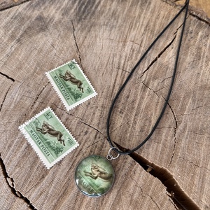 Régi vintage bélyeg nyaklánc vizsla nyúl nyuszi nyuszis - Meska.hu