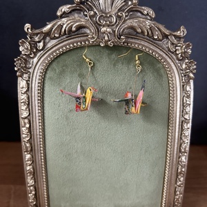 Japán darumadaras origami fülbevaló, Ékszer, Fülbevaló, Csillár fülbevaló, Papírművészet, Ékszerkészítés, MESKA