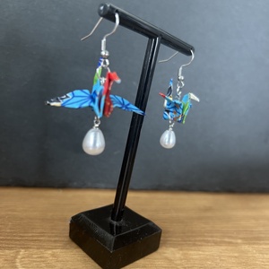 Japán darumadaras origami fülbevaló, Ékszer, Fülbevaló, Csillár fülbevaló, Papírművészet, Ékszerkészítés, MESKA