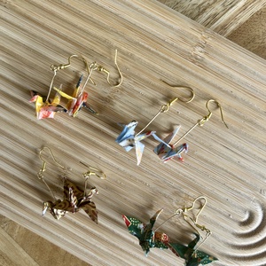 Japán darumadaras origami fülbevaló - ékszer - fülbevaló - csillár fülbevaló - Meska.hu