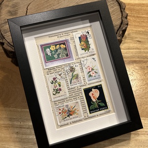 Vintage virágos bélyegek keretben, Művészet, Bélyeg, Magyar bélyegek, Papírművészet, MESKA