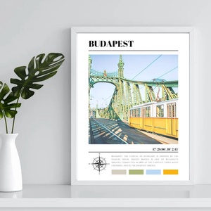 Budapest, villamos, szín paletta, Otthon & Életmód, Dekoráció, Kép & Falikép, Poszter, Fotó, grafika, rajz, illusztráció, MESKA