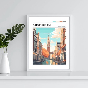 Amsterdam, Amszterdam, város, kép, poszter, A4, Otthon & Életmód, Dekoráció, Kép & Falikép, Poszter, Fotó, grafika, rajz, illusztráció, MESKA