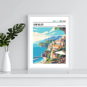 Amalfi, Olasz, Olaszország, város, táj, kép, színes, hangulat, Otthon & Életmód, Dekoráció, Kép & Falikép, Poszter, Fotó, grafika, rajz, illusztráció, MESKA
