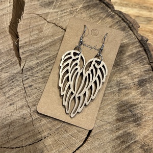 Angyal angyalszárny karácsony karácsonyi fülbevaló besugós pötty, Karácsony, Karácsonyi ruházat, Karácsonyi ruha kiegészítők, Famegmunkálás, Ékszerkészítés, MESKA