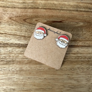 Mikulás karácsony karácsonyi fülbevaló, Karácsony, Karácsonyi ruházat, Karácsonyi ruha kiegészítők, Famegmunkálás, Ékszerkészítés, MESKA