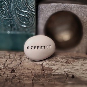 SZERETET - Varázskavics ezüst -  - Meska.hu