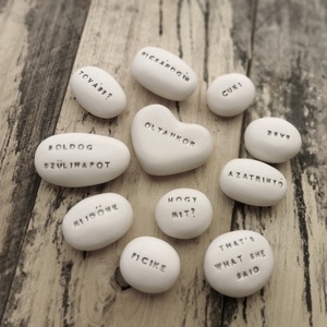 A TE ÜZENETED - Kerámia feliratos Varázskavics, egyedi üzenettel, Esküvő, Emlék & Ajándék, Köszönőajándék, Kerámia, MESKA