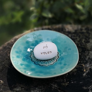 JÓ VELED - Kerámia Varázskavics kedves üzenetekkel és varázserővel - esküvő - emlék & ajándék - nászajándék - ceremónia szett - Meska.hu