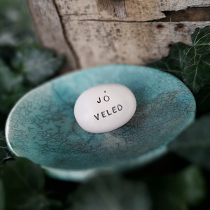 JÓ VELED - Kerámia Varázskavics kedves üzenetekkel és varázserővel, Esküvő, Emlék & Ajándék, Nászajándék, Ceremónia szett, Agyagozás, MESKA