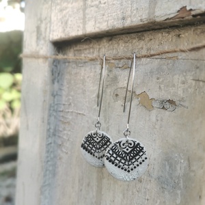 Rusztikus és elegáns kerámia fülbevaló - ékszer - fülbevaló - lógó fülbevaló - Meska.hu