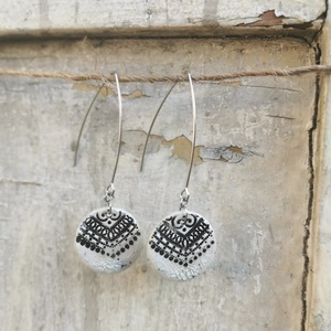 Rusztikus és elegáns kerámia fülbevaló - ékszer - fülbevaló - lógó fülbevaló - Meska.hu