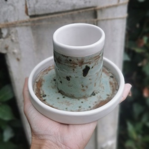 FÜRDŐSZOBAI Tároló szett - kőhatású kerámia / 2 db, Otthon & Életmód, Fürdőszoba, Fürdőszobai tároló, Agyagozás, MESKA