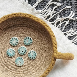 KERÁMIA GOMBOK - Kék Medúza 6 db-os csomag - kellékek & szerszámok - rövidáru - gomb - kerámia gomb - Meska.hu