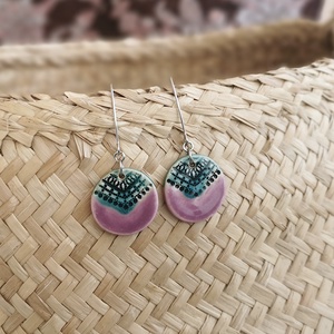 Rusztikus ékszer, vagány színkombináció - kézműves ékszer, fülbevaló - ékszer - fülbevaló - lógó fülbevaló - Meska.hu