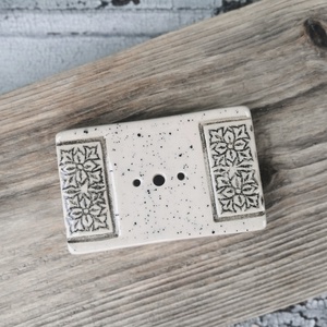 Kerámia szappantartó - krémfehér, natúr színvilág - otthon & életmód - fürdőszoba - szappantartó - Meska.hu