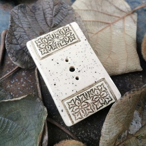 Kerámia szappantartó - krémfehér, natúr színvilág - otthon & életmód - fürdőszoba - szappantartó - Meska.hu