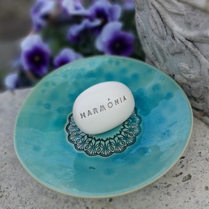 HARMÓNIA - Kerámia Varázskavics üzenettel, motivációs felirattal - kellékek & szerszámok - díszíthető tárgyak - kerámia - Meska.hu