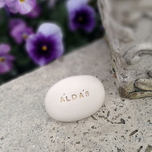 ÁLDÁS - Kerámia Varázskavics üzenettel, motivációs felirattal - esküvő - emlék & ajándék - köszönőajándék - Meska.hu